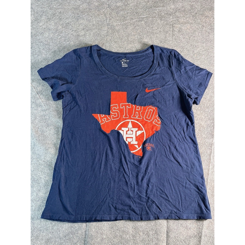 Nike‎ Houston Astros Women Blue Orange T Shirt Size L